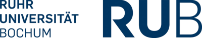 Auf dem Bild ist das Logo der RUB abgebildet. Links steht die Abkürzung ausgeschrieben: Ruhr Universität Bochum.
